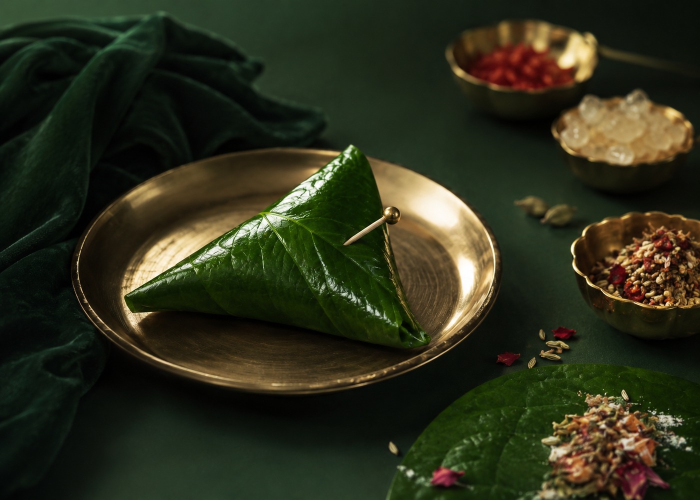 Freshly finished paan ready to serve