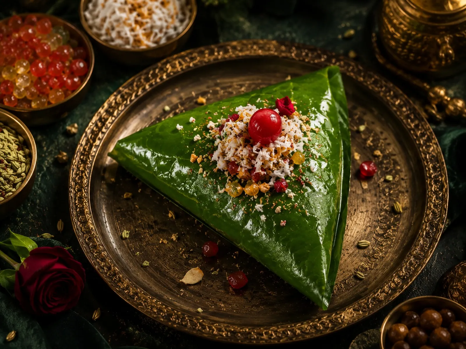 Fresh paan prepared for weddings, receptions and events