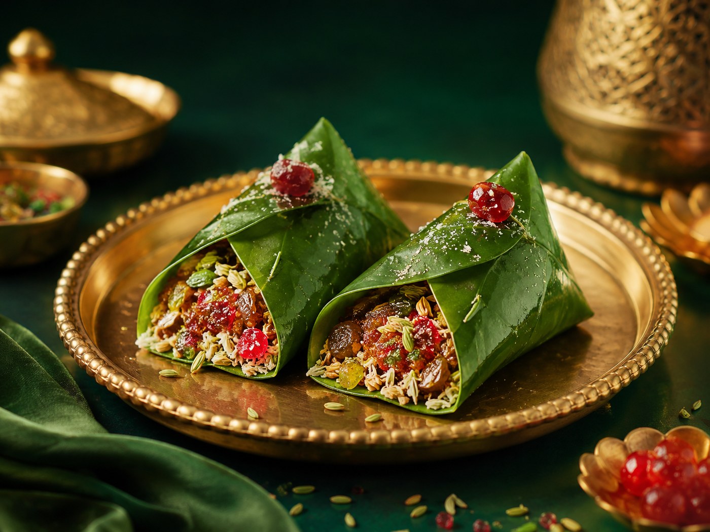Meetha paan prepared fresh at Manakamana Paan Bhandar in Koteshwor
